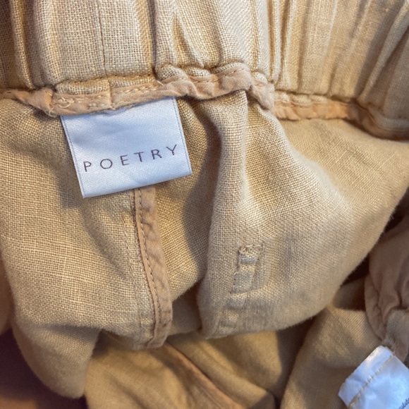 Poetry Cropped Trousers Garment-Dyed Linen in Buttermilk Cream Yellow Lagenlook - Picture 8 of 11